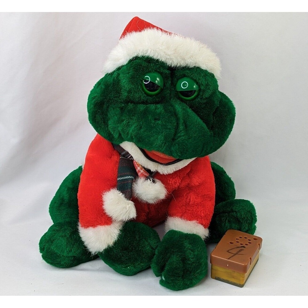 Cuddle Wit Christmas Green Frog‎ Plush Sounds 12 Inch Stuffed Animal Toy